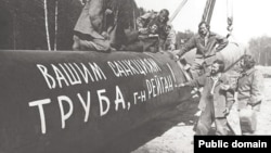 На строительстве трубопровода Уренгой-Ужгород, 1982 год