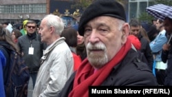 Валерий Борщев, правозащитник, на акции протеста "Отпускай" на проспекте Сахарова