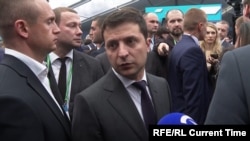 Ukrainian President Volodymyr Zelenskiy in Zolote, Ukraine on October 29, 2019