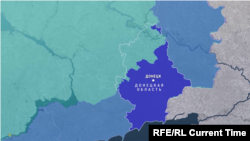 Оккупированная часть Донецкой области Украины по состоянию на ноябрь 2025 года