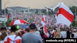 Belarus - "March for peace and independence" protest. Minsk, 30aug2020