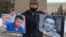 Kazakhstan - A resident of Uralsk Bekbolat Utebayev holds action in memory of the activist Dulat Agadil and his son Zhanbolat Agadil. West Kazakhstan region, 25Feb2021.