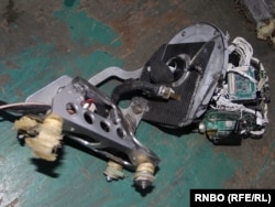 A Russian-made drone downed by Ukrainian forces over Donbas is shown on August 1, 2