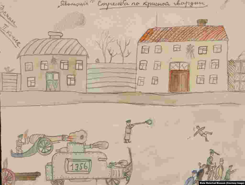 Многие учащиеся школ, которые находились центре Москвы, сами стали свидетелями стремительно развивающихся событий. Дусман. "Стрельба по Красной гвардии"