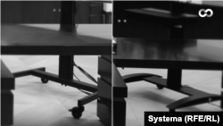 Форма ножек подставки под телевизор в разных резиденциях. Слева – в оригинальном кабинете в Ново-Огарёве. Справа – в резиденциях в Сочи и на Валдае