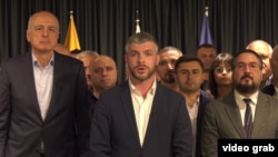 Руководство партии "Лело": Иракли Купрадзе, Бадри Джапаридзе и Тазо Датунашвили
