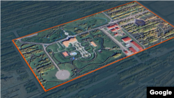 Спутниковый снимок резиденции президента Казахстана, построенной в искусственном лесу на окраине города Астаны, июнь 2025 года